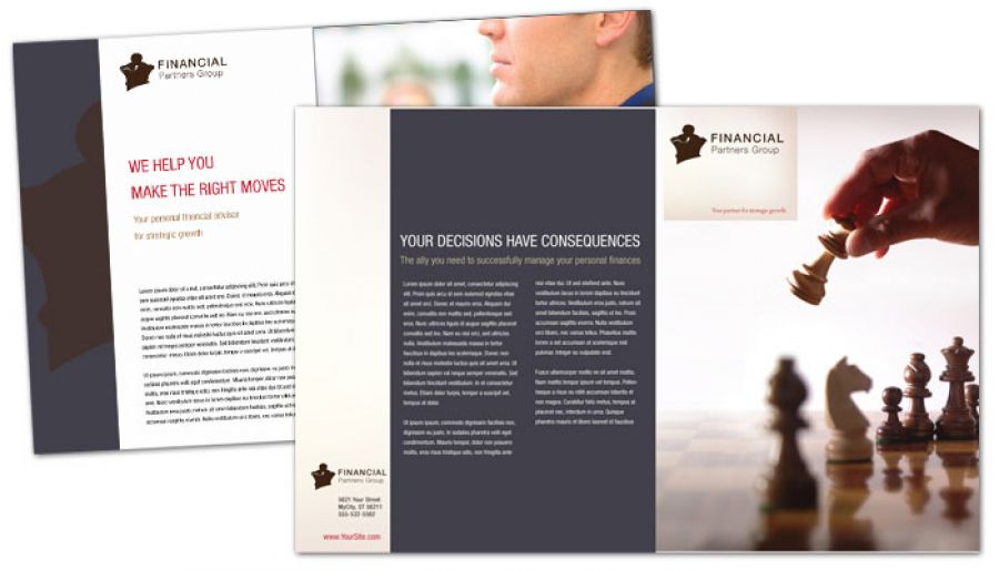 Financial Planner Half Fold Brochure Design Layout
